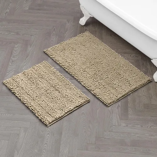 Miniatura 22 de Laura Ashley Tapete de baño de chenilla Astor 100% poliéster Decoración de baño premium Lavable a máquina Respaldo TPR Mide 17 x 24 Aqua