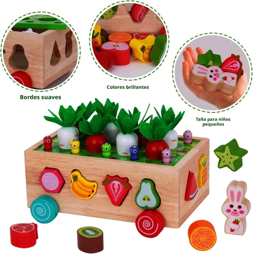 Miniatura 8 de Juguetes Montessori de madera educativos para bebés niños y niñas de 1, 2, 3 años, juguetes de clasificación de formas para el primer cumpleaños