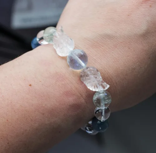 Miniatura 89 de Precious Gemstone Natural Crystal Healing Bracelet, Rutilated Quartz, Moonstone, Quartz Handmade Original Design Bracelet