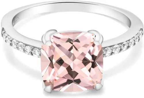 Miniatura 101 de Gem Stone King Anillo de compromiso de plata de ley 925 con piedra preciosa de corte cojín de 0.315 in Anillo de compromiso de aniversario de boda