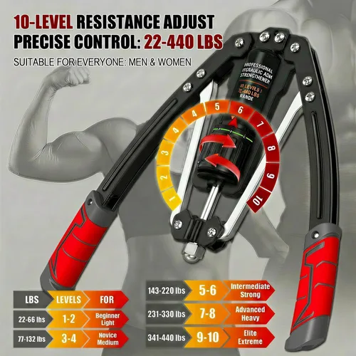 Miniatura 2 de Equipo de ejercicio de brazo para entrenamiento de pecho – Twister de potencia hidráulica 10 marchas ajustables 22-440lbs, acero grueso resistente