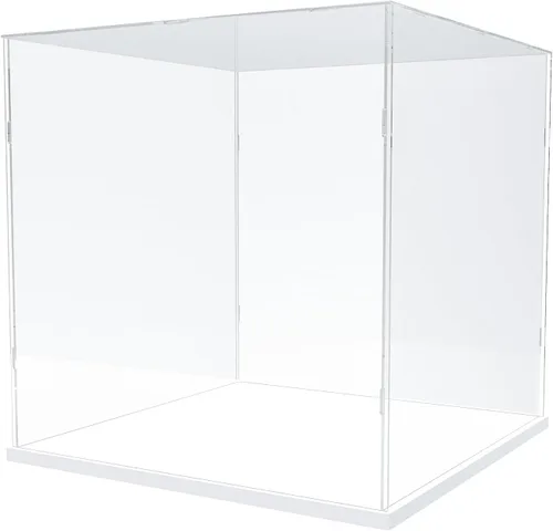 Miniatura 10 de Vitrina de acrílico transparente para coleccionables, caja de exhibición de acrílico con base, escaparate organizador de protección a prueba