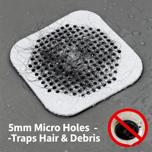 Miniatura 3 de Atrapapelos de Silicona para Desagüe de Ducha, Paquete de 2 Protectores de Desagüe de Silicona y Cubierta de Desagüe de Ducha, Colador de Desagüe