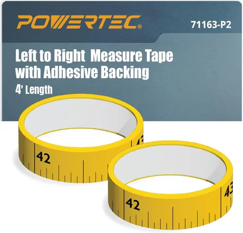 Miniatura 7 de POWERTEC Cinta métrica de 4 pies con respaldo adhesivo e inserto con kit de escala, accesorios para sierra de mesa, cinta métrica imperial