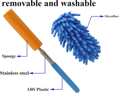 Miniatura 4 de Plumero de microfibra, plumero de mano de microfibra, herramienta de limpieza de microfibra lavable, plumeros extensibles para limpieza de oficina