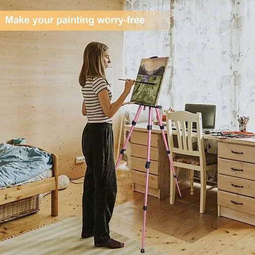 Miniatura 2 de RRFTOK Caballete de Arte para Pintura y Cartel - Caballetes ajustables de aluminio para pintar lienzos, altura de 17 a 66 pulgadas, con bolsa