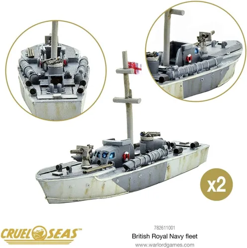 Miniatura 9 de Cruel Seas Warlord British Royal Fleet 1:300 WWII Naval Militar Wargaming Kit de modelo de plástico 782611001