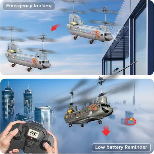 Miniatura 8 de XIKOTEC Helicóptero de control remoto, helicópteros RC con retención de altitud, despegue y aterrizaje con una tecla, luz LED, recordatorio