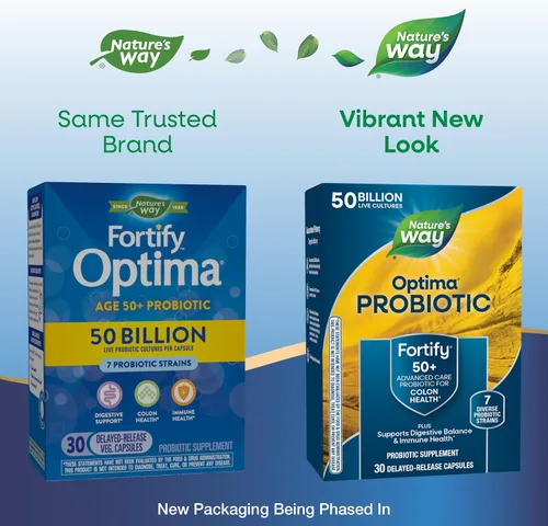 Miniatura 2 de Nature's Way Fortify Optima Optima - Probiótico diario para adultos 50+ 50 mil millones de cultivos vivos, 7 cepas, 30 cápsulas
