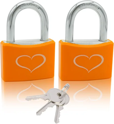 Miniatura 8 de Paquete de 2 candados con 3 llaves, cerradura de casillero con cuerpo de bloqueo de aluminio de 1-9/16 pulgadas (1.575 in) de ancho, candado