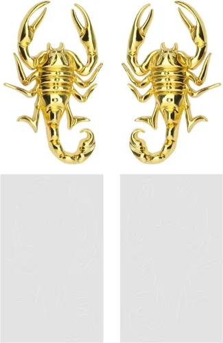1 par de calcomanías de metal de escorpión 3D para automóvil, impermeable, antioxidante, decoración decorativa, emblema para motocicleta, aleación