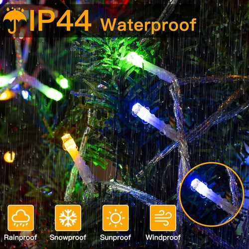 Miniatura 4 de Ollny Luces de Navidad, 66 pies, 200 luces LED para árbol de Navidad con 11 modos, control remoto, IP44, impermeable, cambio de color, luces