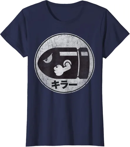 Miniatura 34 de Super Mario Camiseta con logotipo de Bullet Bill Distressed en Kanji
