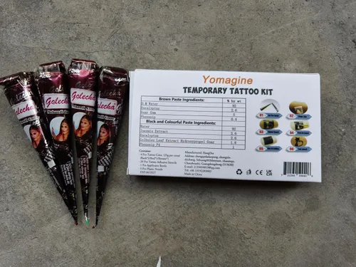 Miniatura 9 de Kit de tatuajes temporales, 6 conos de pasta de tatuaje semipermanentes, pintura artística de cuerpo indio para mujeres, hombres y adolescentes