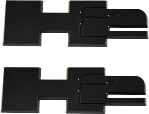 2 piezas de emblemas 3D de placa de nombre de puerta del portón trasero H2 para Hummer H2 2003-2009 (negro)