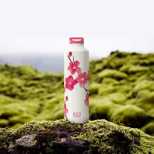 Miniatura 4 de MONBENTO - Botella de agua aislada MB Steel Blossom 17 Oz - Acero inoxidable - A prueba de fugas - Infusor - Caliente/Fría hasta 12 horas - Té, Café
