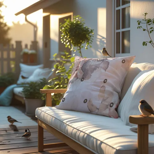 Miniatura 2 de Decozen Fundas de almohada decorativas con estampado de pájaros con diseño floral para decoración del hogar, sala de estar y dormitorio, funda