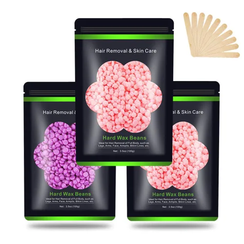 Miniatura 18 de Cuentas de cera para depilación de 10.5 oz (300 g), granos de cera dura para piel sensible brasileña, cara, bikini, cejas, piernas, sin dolor para 3