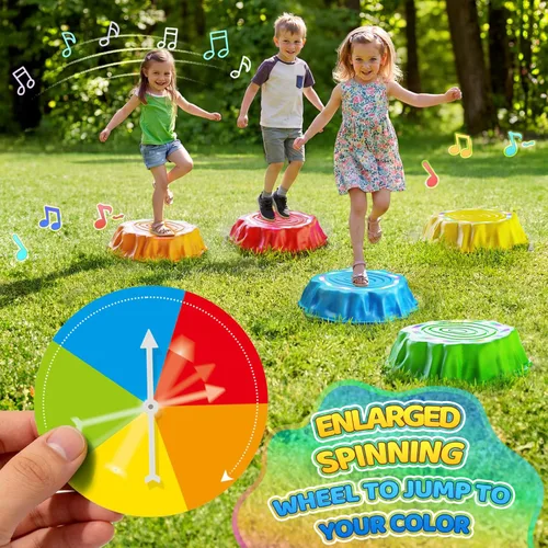 Miniatura 4 de Flooyes Escalones luminosos para niños, 6 piezas con música, escalones antideslizantes, juguete sensorial para habilidades de equilibrio