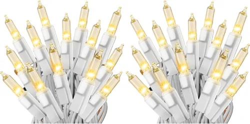 Miniatura 5 de 100 luces de color blanco transparente Ultra-Brite con cable blanco, para exterior e interior, certificación UL