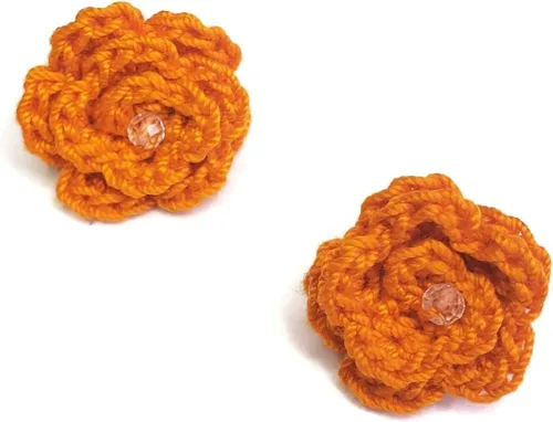 Miniatura 9 de Aretes de rosa para mujer, aretes de flor de moda con cristal de cuarzo transparente Azul
