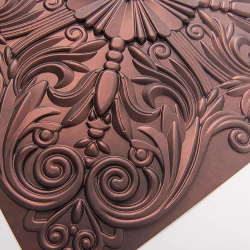 Miniatura 9 de Art3d - Azulejos decorativos para techo 2 x 2 con pegamento, para colocar en el techo, 24 x 24, paquete de 12 piezas de flores españolas en cobre