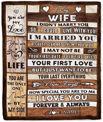 Miniatura 7 de Manta personalizada con texto en inglés «To My Wife from Husband When I Tell You I Love You Wife», manta de forro polar personalizada