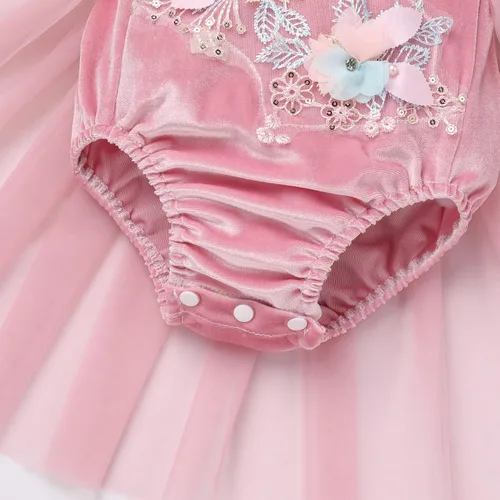 Miniatura 39 de Traje de bebé niña primer cumpleaños traje de encaje tul mameluco princesa tutú vestido de un año cumpleaños pastel Smash fotografía ropa