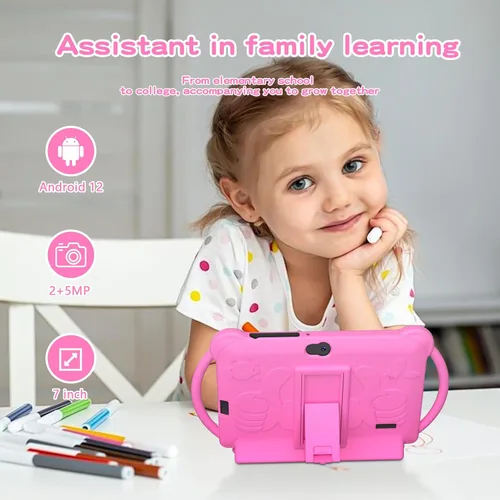 Miniatura 5 de Tablet para niños, tablet de 7 pulgadas para niños 4GB+32GB admite expansión de 1TB, control parental preinstalado, tablet Android para niños, Rosa