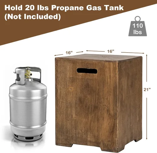 Miniatura 3 de Giantex Mesa escondida de tanque para exteriores, cubierta de tanque de propano para tanque de gas propano estándar de 20 libras, mesa auxiliar