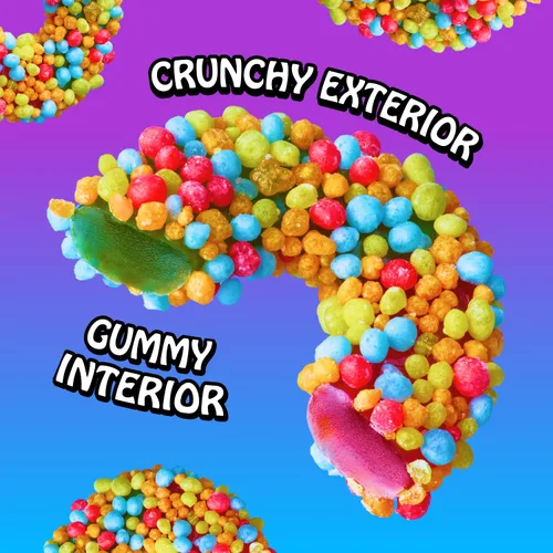 Miniatura 3 de Rotten Sour Gummy Cruncheez - Bajo en azúcar, bajo en calorías, 5g de fibra prebiótica amigable para el intestino, dulces sin gluten, sin colorantes