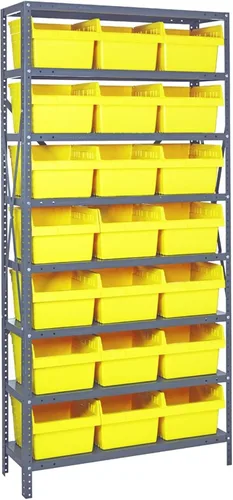Miniatura 311 de Quantum QSBU-245BK Heavy Duty Shelving Unit with (7) Shelves and (24) QUS245 Black Bins for Garage Warehouse Storage Distribution 400 lb Load