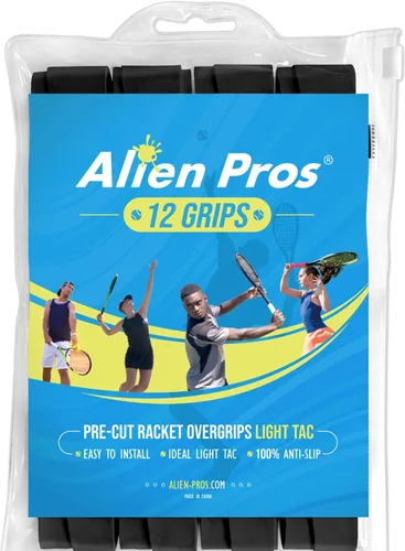 Miniatura 10 de Alien Pros - Cinta de agarre para raqueta de tenis (6 agarres), agarre de tenis precortado y con sensación ligera táctil, cinta de agarre