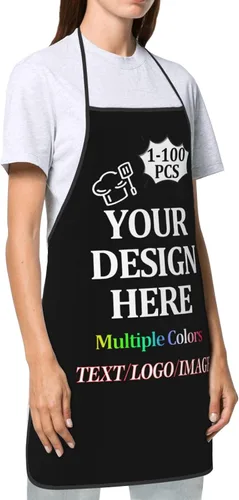 Miniatura 2 de Custom Apron 1-100 PCS For Men Women with Your Photo Text Logo Personalized Chef & Grilling Aprons For Gifts