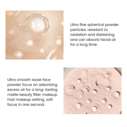 Miniatura 4 de Polvo de cara suelta de ajuste rosa, control de aceite minimiza los poros, maquillaje suelto para hornear cara, polvo fijador de maquillaje, acabado