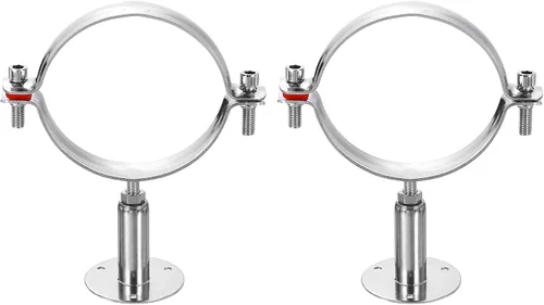 Miniatura 17 de HARFINGTON 2 piezas de montaje en pared de montaje en techo de acero inoxidable 304 abrazadera de soporte de tubo ajustable para tubo OD 1"-1.1
