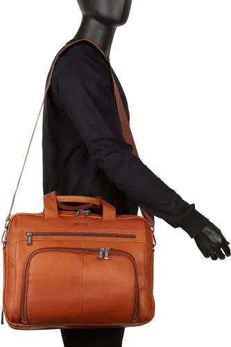 Miniatura 3 de Kenneth Cole REACTION "Out of the Bag" Manhattan - Bolso bandolera de cuero colombiano para laptop de 15.6" para viajes y negocios