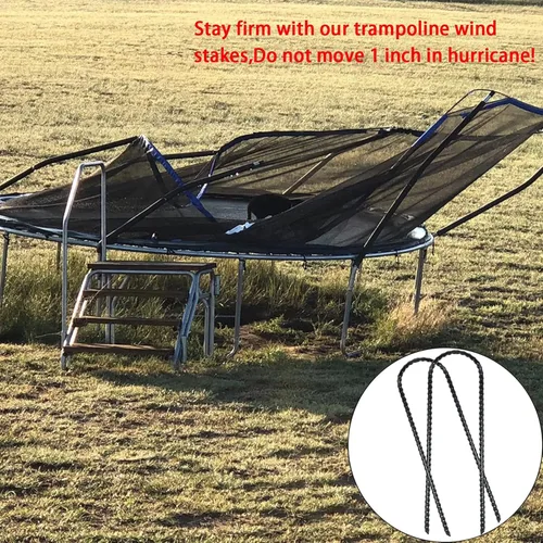 Miniatura 6 de Estacas de viento para trampolines de 10 x 2 pulgadas, estacas de acero galvanizado en forma de U, anclajes de suelo con extremo afilado para tienda