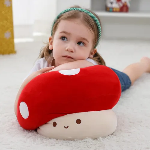 Miniatura 2 de WeBingo Almohada de felpa de hongo, 12 pulgadas, bonita decoración de hongos grandes, peluches de animales de peluche para niñas, niños y adultos