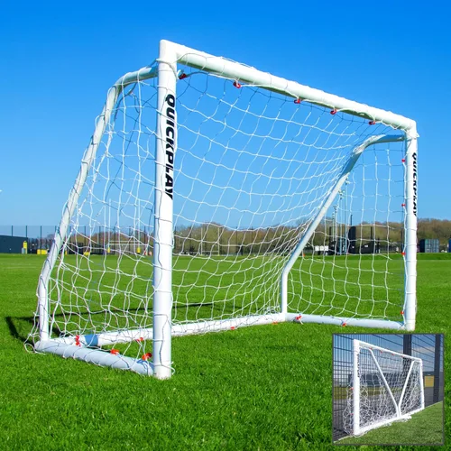 Portería de fútbol QuickPlay Q-Fold – Diseño plegable de 30 segundos para fácil montaje | Red portátil para el patio trasero | Poste de portería