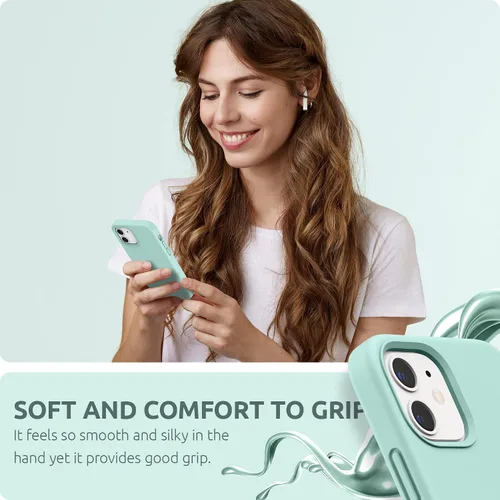 Miniatura 6 de SURPHY Diseñada para iPhone 12 y iPhone 12 Pro de 6.1 pulgadas, funda gruesa de silicona líquida (con forro de microfibra) para iPhone 12 y 12 Pro