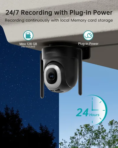 Miniatura 5 de ZUMIMALL Cámaras 5MP 5G para seguridad en el hogar al aire libre, monitor de bebé WiFi 5G/2.4G con cámara y audio, cámara de seguridad de grabación