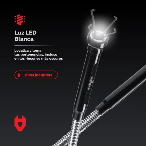 Miniatura 7 de NoCry Herramienta de recogida de garra magnética flexible con luz LED brillante - Herramienta de recogida magnética retráctil de 27.7 pulgadas