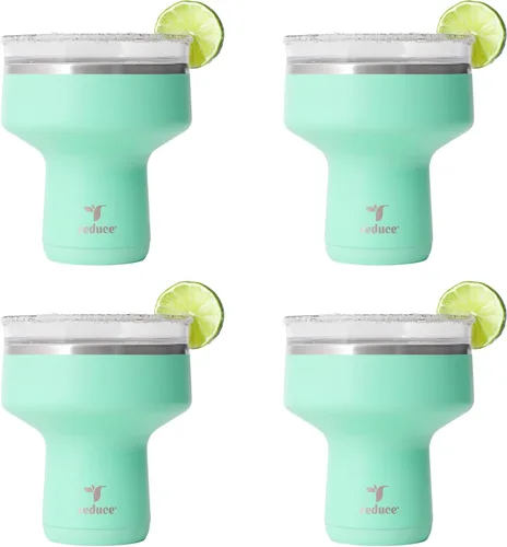 Miniatura 9 de Reduce Saltini - Vaso de cóctel de 16 onzas, vaso aislado de margarita con tapa, mantiene las bebidas frías durante 10 horas, alternativa al vaso