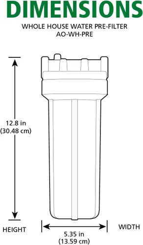 Miniatura 4 de AO Smith Sistema de filtración de agua de una sola etapa para toda la casa - Prefiltro de sedimentos - Certificado NSF - AO-WH-PRE