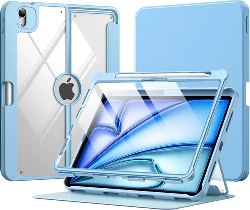 Miniatura 25 de MoKo Funda para iPad Air de 11 pulgadas 7ª/6ª generación M3/M2 2025/2024, iPad Air 5ª/4ª generación de 10.9 pulgadas 2022/2020 con soporte