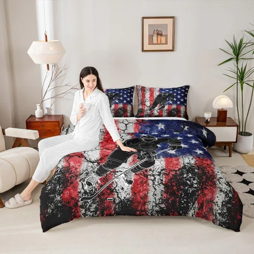 Miniatura 21 de Boy Basketball Comforter Set Twin Size,Ball Sport Games Bedding Sets 2Pcs for Girls Boys Teens Room Decor,Basketball Player Silhouette Duvet Insert