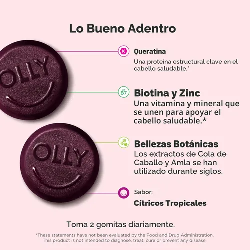 Miniatura 3 de OLLY Heavenly Hair - Gomitas para el cabello; favorecen un crecimiento del cabello saludable; con queratina, biotina, amla; suplemento masticable