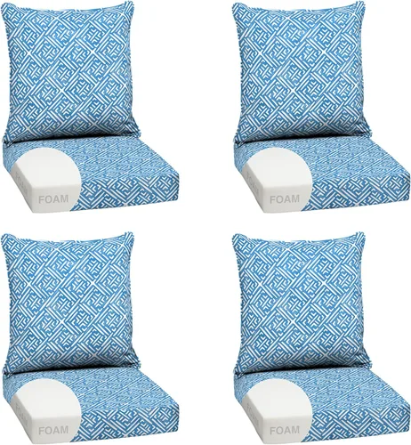 Miniatura 107 de Arden Outdoor Deep Seat Cushion Set, 24 x 24 pulgadas, Cojín para patio resistente al clima, a la lluvia y a la decoloración para silla, sofá y sofá