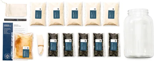 Miniatura 8 de Kit de iniciación – Incluye SCOBY orgánico, líquido de inicio, frasco de vidrio de 1 galón, medidor de temperatura, té y azúcar